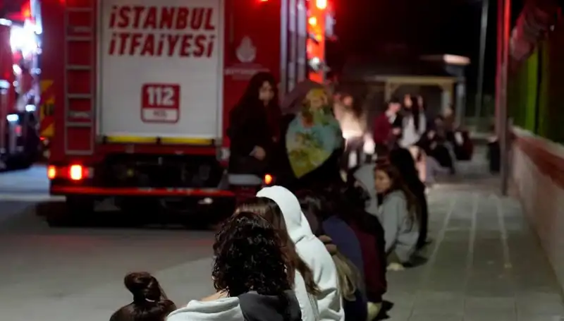 2500 Kişilik Kız Öğrenci Yurdunda Çıkan Yangın Paniğe Neden Oldu